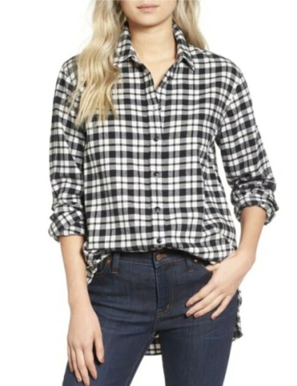 Madewell Flannel Oversized Bridgeport Plaid Shirt Multicolor Womens Size Large